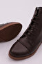 1409 22K Women's Lace-Up Zippered Boots Brown Genuine Leather - 4