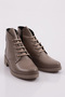 22K Women's Lace up Zippered Boots Mink Genuine Leather 251103171 - 2