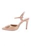 Women's Crystal Buckle Ankle Strap Thin Heeled Shoes Nude 21162821 - 3