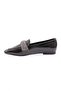 Black Patent Leather Loafer with Silver Stone Buckle - Women 61112534 - 3