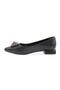 Women's Pointed Toe Crystal Stone Buckle Galvanized Heeled Ballerinas Black 39182534 - 3