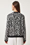 Leopard Patterned Black-White Knitwear Cardigan - Short Beard Lus0034 - 5