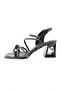 615-23y Women's Silver Stone Bow and Crystal Stone Heeled Sandals - 3