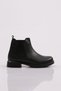 22531-22K Women's Side Elastic Boots Black Genuine Leather