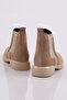 22531-22K Women's Boots with Elastic Sides Beige Suede Genuine Leather - 3