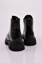 22600-22K Women's Lace-Up Zippered Thick Sole Boots Black Patent Leather Genuine Leather - 3