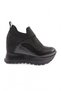 927-23y Women's Mega Thick Sole Silver Stone Sneakers Shoes