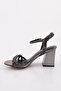 Silver Stone Twisted Women's Heeled Sandals - Platinum Opening 91721033 - 3