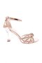 Mnt-04-23y Women's Silver Stone Twisted Banded Evening Dress Shoes