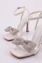 Women's Evening Dress Shoes White Satin 314133210 - 4
