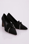 Black Scuba Women's Heeled Shoes - 451212821 - 2