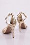 Gold Metallic Women's Heeled Shoes - 421102859 - 3