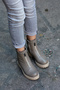(Island) Genuine Leather Zipper Detailed Non-Slip Sole Rubber Boots Vizon Flotter - 3
