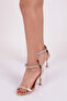 Women's Single Stripe Ankle Strap Heeled Shoes Gold Metallic 571821085 - 5