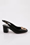A15 Women's V Buckle Open Back Heeled Shoes
