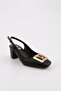 A15 Women's V Buckle Open Back Heeled Shoes - 2
