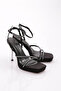 1278 Women's Stone Rope Detailed Ankle Belt Thin Heeled Shoes - 2