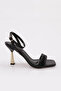 Women's Ankle Strap Heeled Shoes Black 5172821