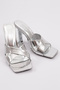9012 Women's Stone Strip Heeled Slippers - 2