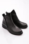 Women's Rubber Detailed Ankle Boots Black Genuine Leather 1871533217 - 2
