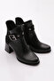 Black Patent Leather Suede Women's Heeled Boots - 82221033 - 2