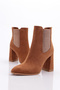 Tan Suede Women's Heeled Boots - 1013533210 - 4