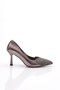 Women's Front Stone Heeled Shoes Platinum Metallic 81623557
