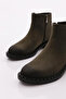 043 Women's Buckle Classic Boots Khaki Nubuck Genuine Leather - 4