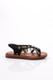 Women's Sandals with Bead Detail on the Sides Black 4163289