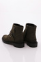 Women's Belt Lace-Up Boots Khaki Nubuck Genuine Leather 14935106 - 3