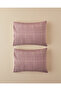Plain Check Easy-Iron 2-Piece Pillow Case 50X70 cm Light Plum - 2