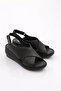 Black Genuine Leather - Thick Heeled Women's Sandals 211135106 - 2