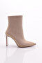 Women's Heeled Boots Beige Suede 63772859