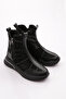 Women's Zippered Boots Black Crinkle Black 71335105 - 2