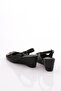 Women's Back Tie Heeled Shoes Black 354223539 - 3