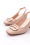 K661 Women's Open Back Heeled Shoes with Metal Accessories - 4