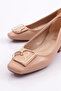 Women's Buckle Heeled Shoes Nude 59852534 - 4