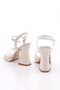 Women's Thick Heeled Evening Dress Shoes White Printed 41133564 - 3