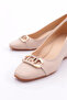 Women's Heeled Shoes with Metal Accessories Ecru 354743539 - 4