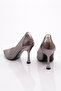 Women's Thin Heeled Shoes Platinum Striped 21413534 - 3