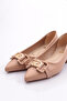 Women's Heeled Shoes with Metal Accessories Nude 79582534 - 4