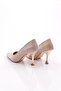 Women's Pointed Toe Heeled Shoes Rose Crocodile 21243534 - 3