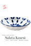 Salad Bowl Modern Flower Dark Blue 25 cm