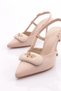 Women's Back-Tie Heeled Shoes Beige Nubuck 62623534 - 4