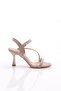 Women's Ankle Strap Heeled Shoes Rose Crocodile 10223534