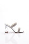 2025 Women's Double Striped Heeled Evening Dress Slippers