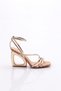 Women's Ankle Wrap Heeled Evening Dress Shoes Gold Mirror 353933210