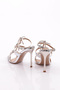 Women's Stone Detailed Heeled Evening Dress Shoes Silver Patent Leather 66363481 - 3