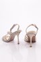 Women's Back Tie Heeled Evening Dress Shoes Gold Silvery 354333210 - 3