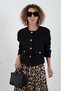 Black Gold Buttoned Knitted Felt Jacket - 3